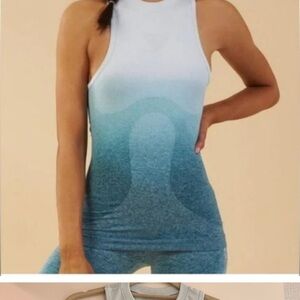 Gymshark Blue Ombré Seamless Vest Racerback Tank Medium